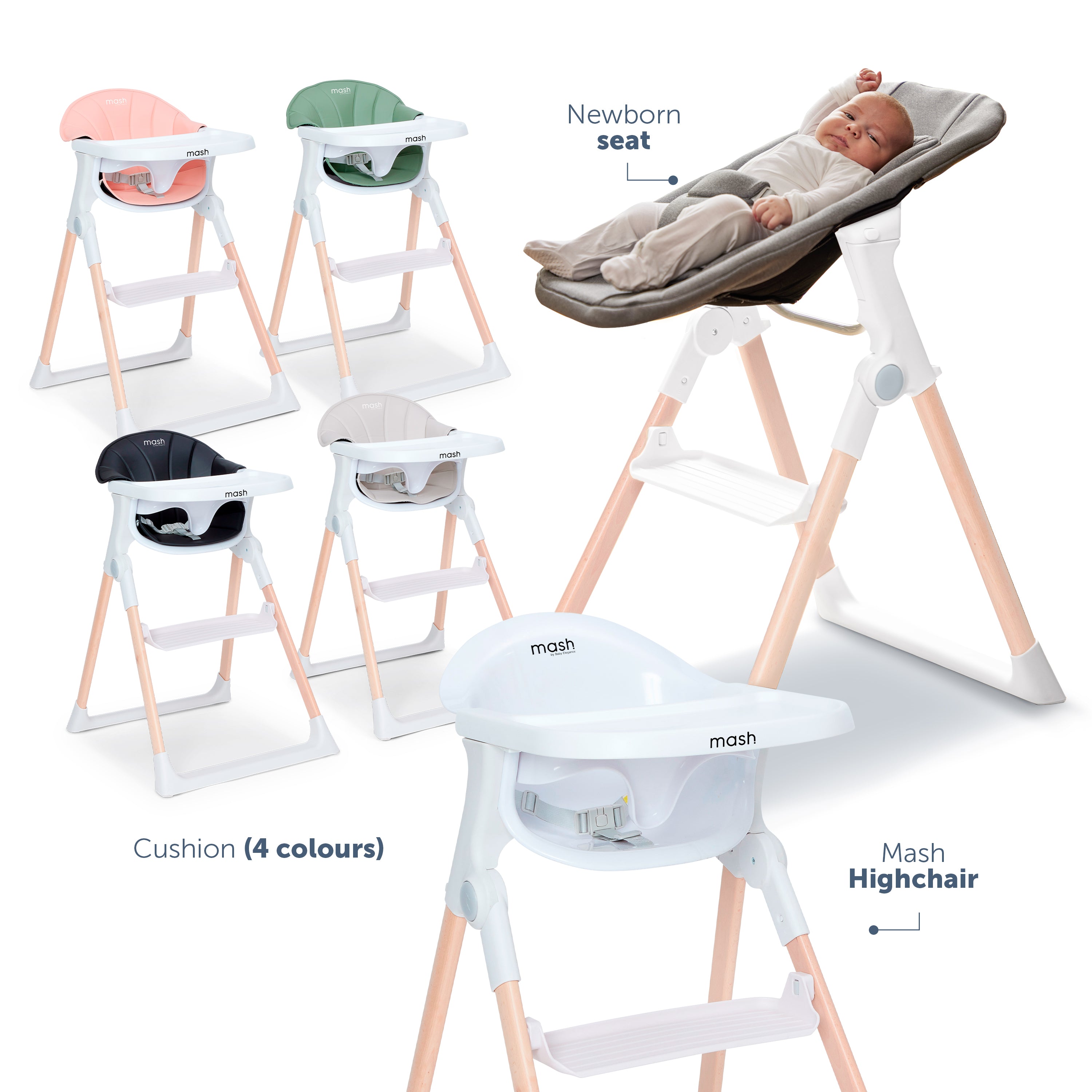 Mash High Chair Bundle - White