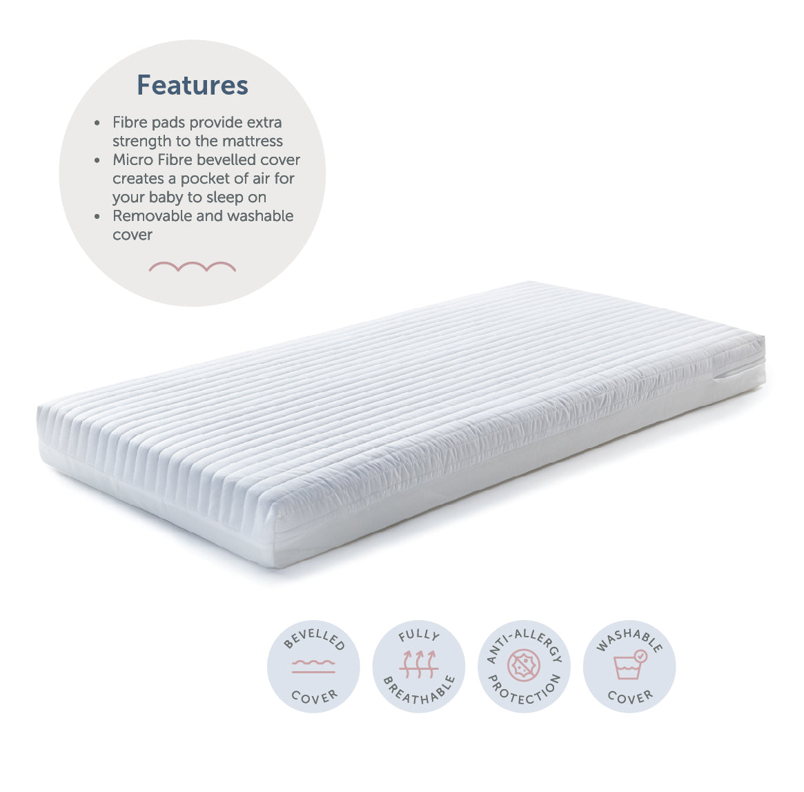 Cot Bed Mattress - Micro Fibre - 70 x 140 x 10cm