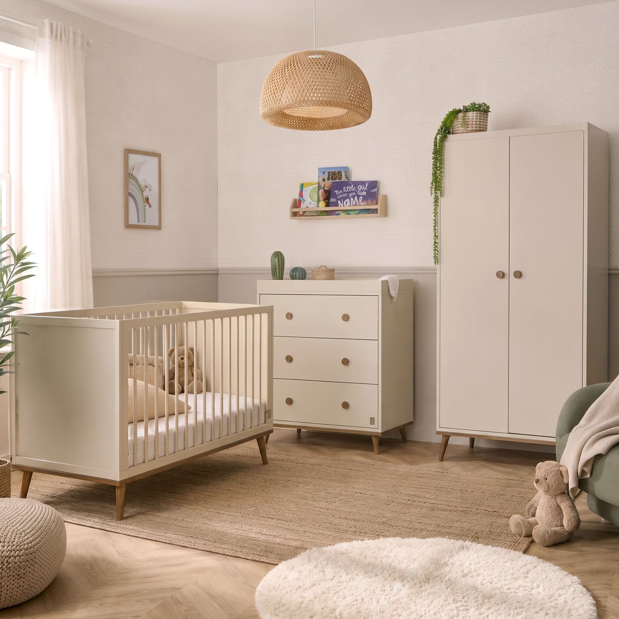 Ollie Cot, Chest of Drawers & Wardrobe Bundle