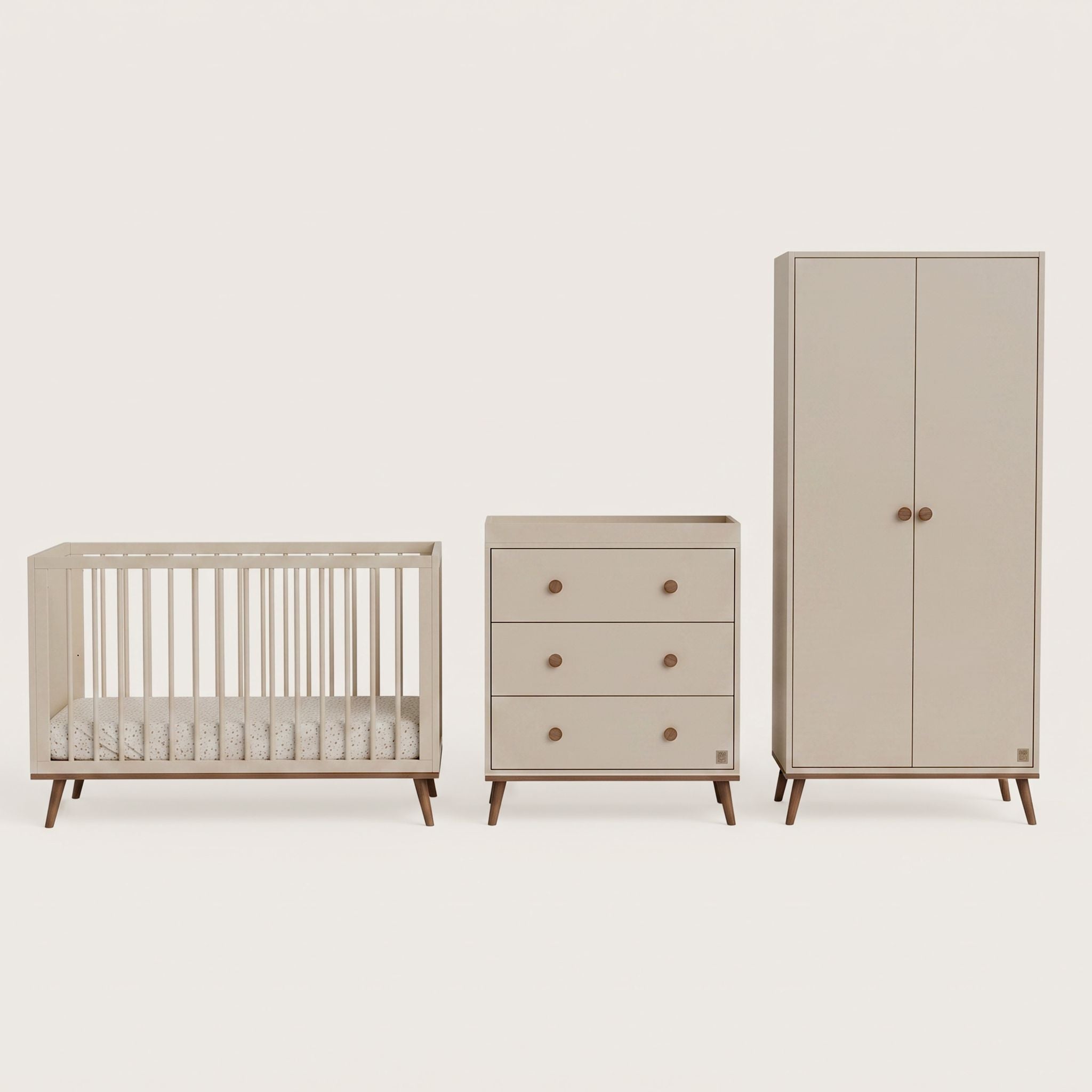 Ollie Cot, Chest of Drawers & Wardrobe Bundle