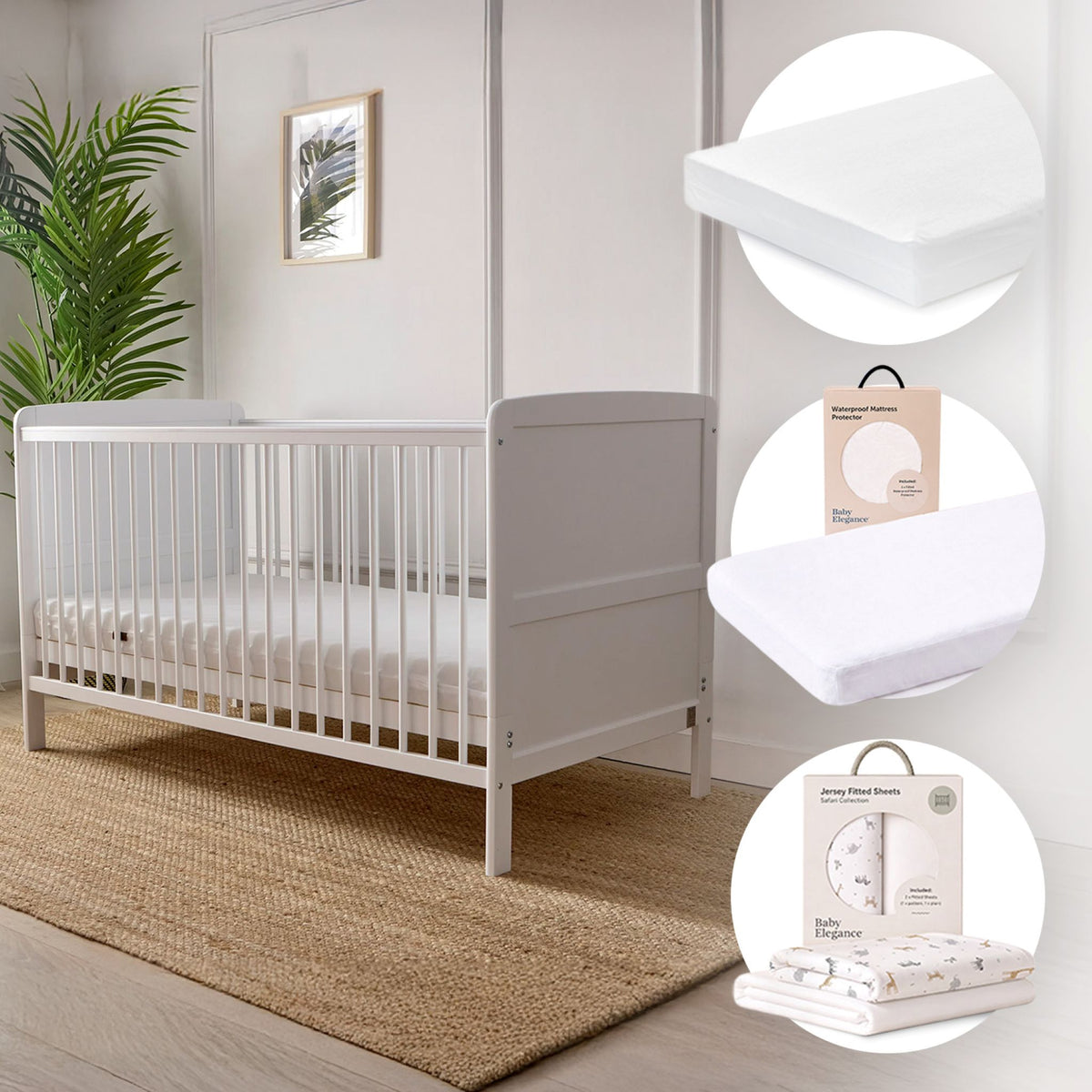 Travis Cot Bed, Mattress, Sheets & Mattress Protector Bundle