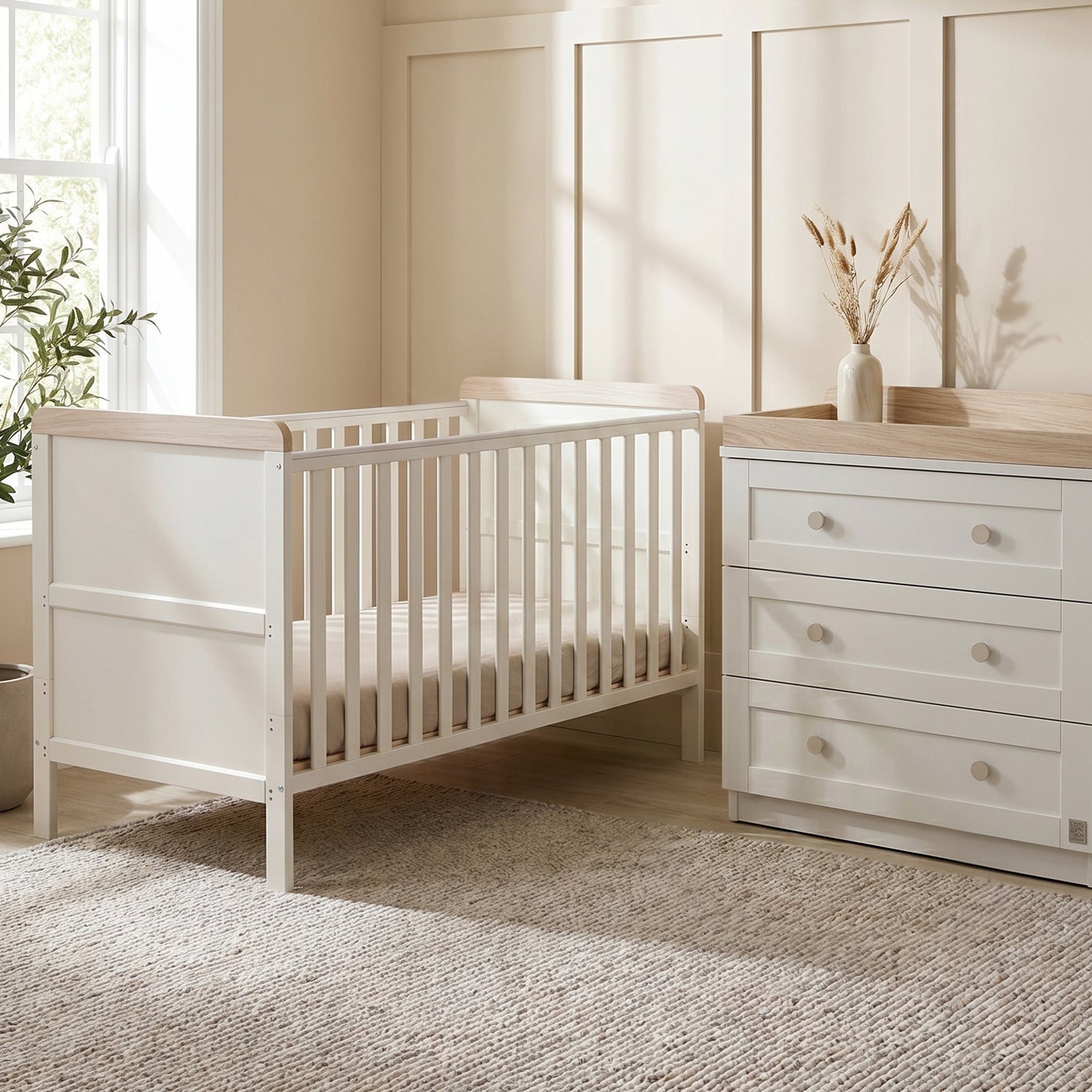 Haddington Cot Bed with Changing Unit &amp; Chest of Drawers Bundle