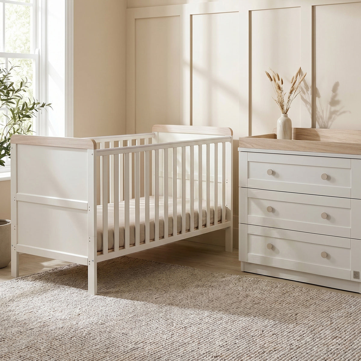 Haddington Cot Bed with Changing Unit &amp; Chest of Drawers Bundle