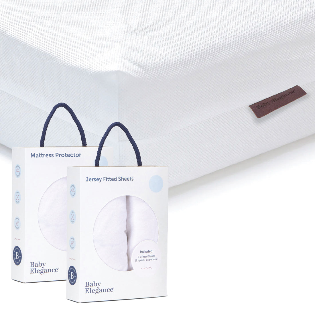 Cot Bed Mattress (Eco), Sheets & Mattress Protector Bundle