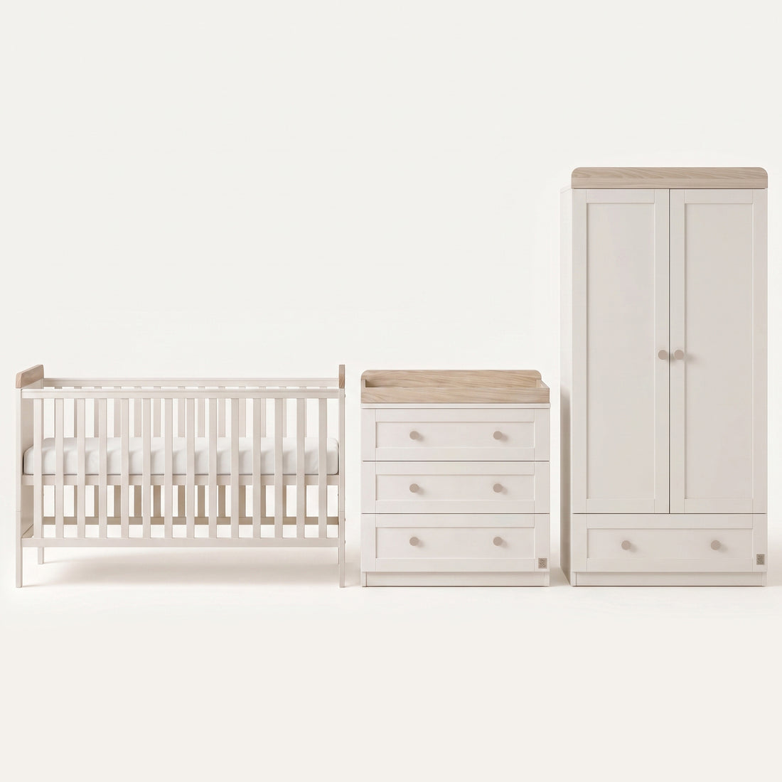 Haddington Cot Bed with Changing Unit, Chest of Drawers &amp; Wardrobe Bundle