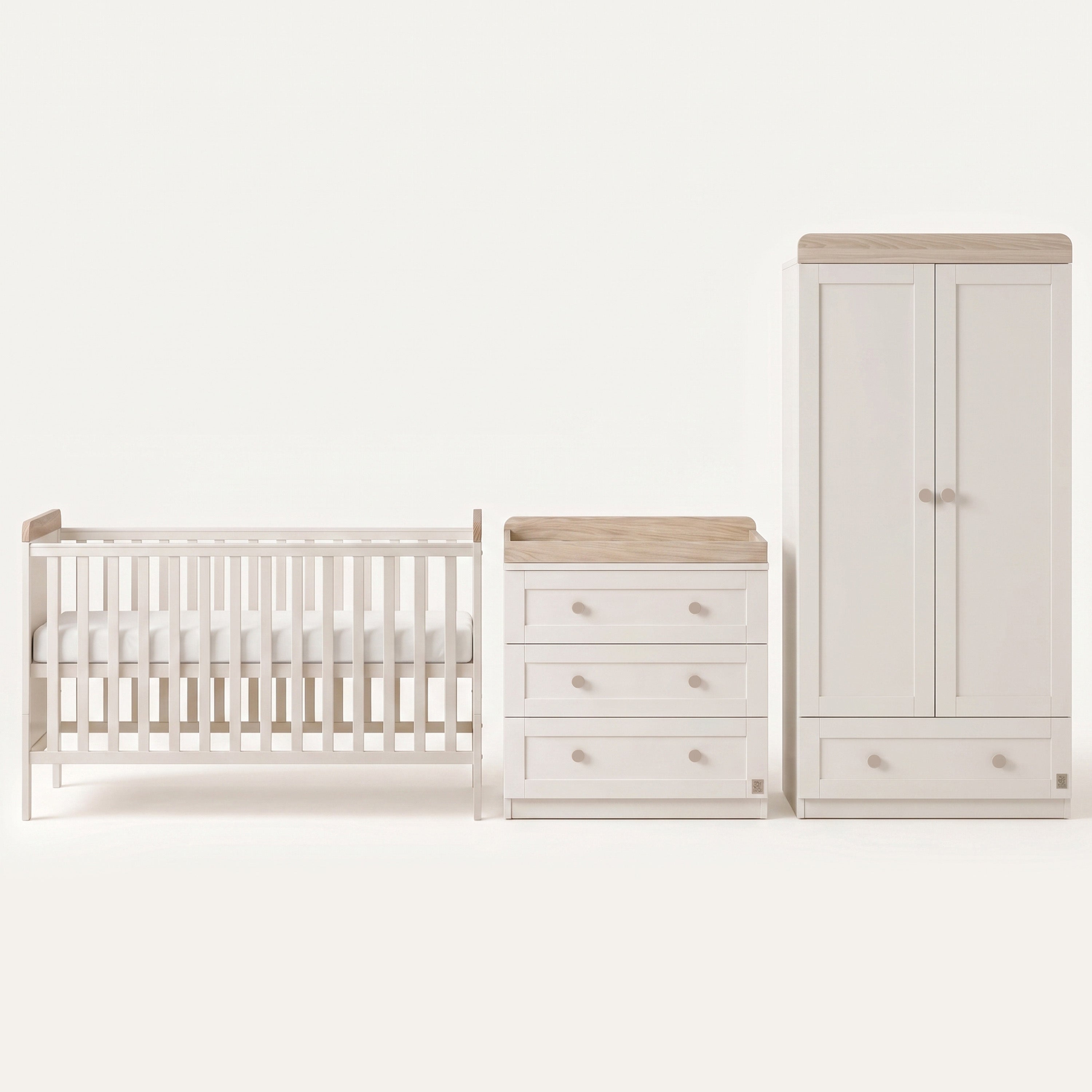 Haddington Cot Bed with Changing Unit, Chest of Drawers &amp; Wardrobe Bundle