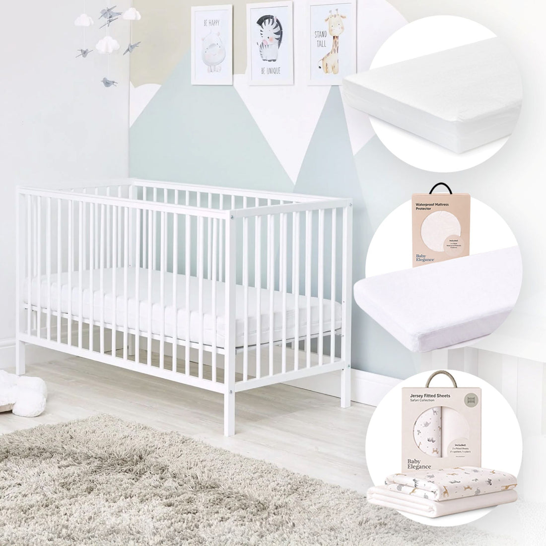 Kim Cot, Mattress, Sheets &amp; Mattress Protector Bundle
