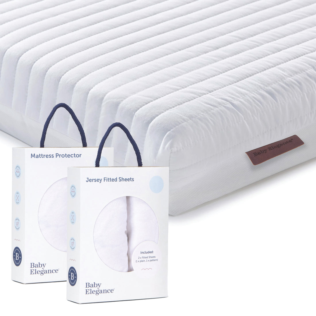 Cot Bed Mattress (Micro Fibre), Sheets & Mattress Protector Bundle
