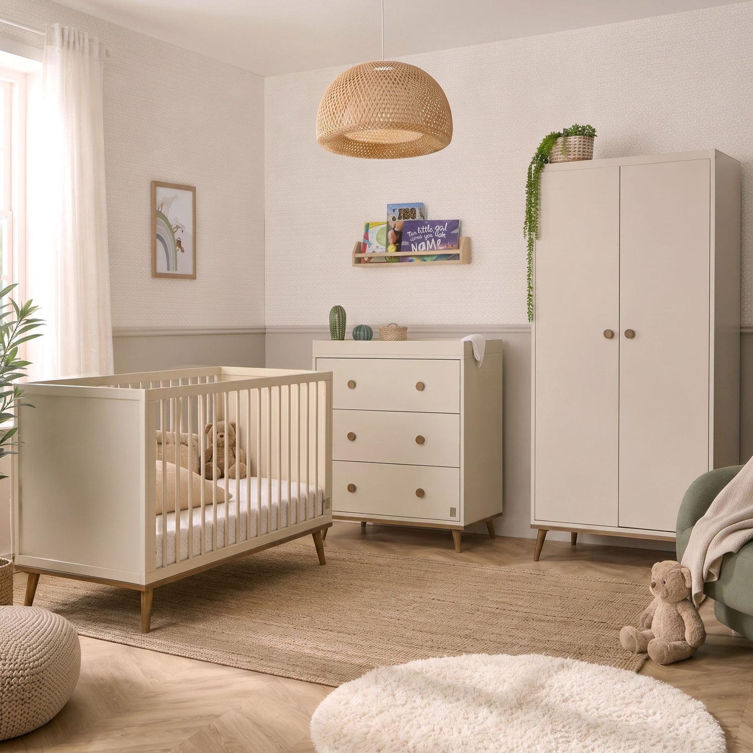 Ollie Cot, Chest of Drawers &amp; Wardrobe Bundle