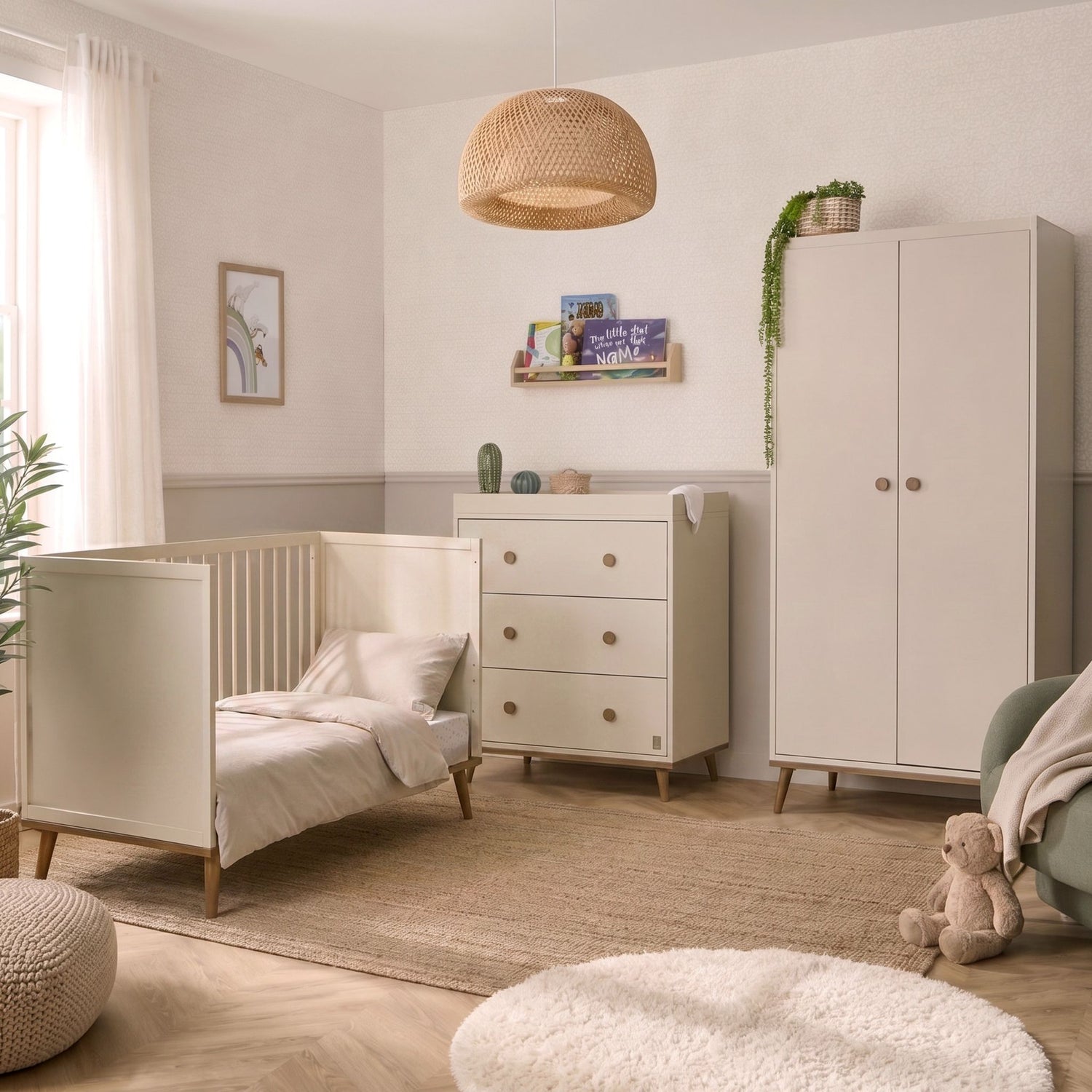 Ollie Cot, Chest of Drawers &amp; Wardrobe Bundle