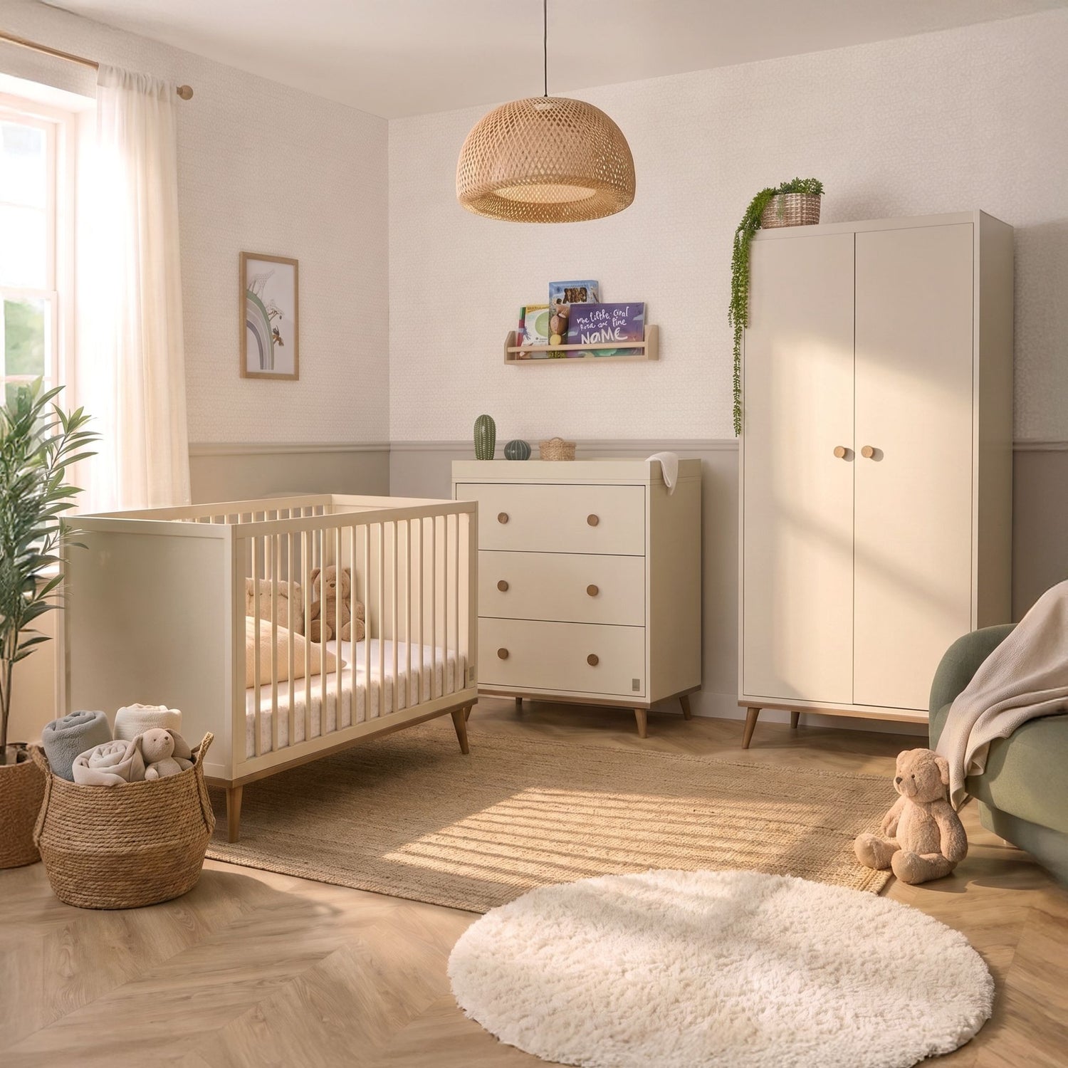 Ollie Cot, Chest of Drawers &amp; Wardrobe Bundle