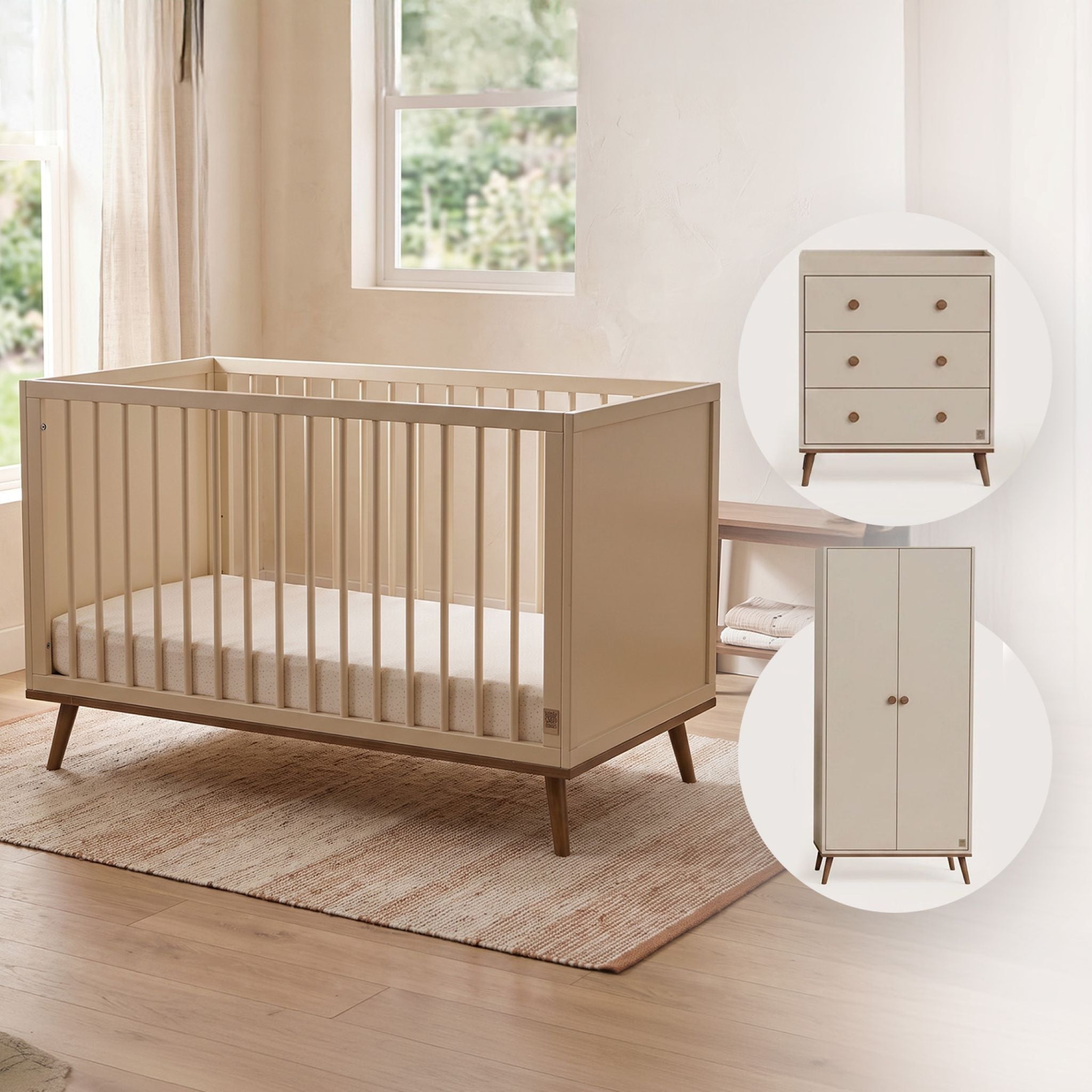 Ollie Cot, Chest of Drawers & Wardrobe Bundle