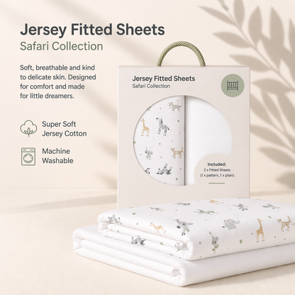 Travel Cot Sheets - 70 x 100cm - 2 Pack