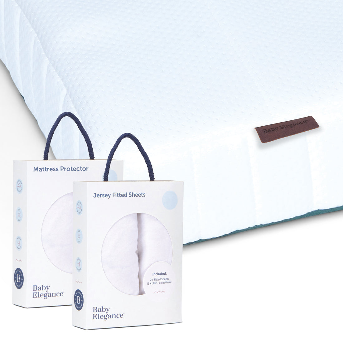 Cot Mattress (Stratus Pocket Spring), Sheets & Mattress Protector Bundle