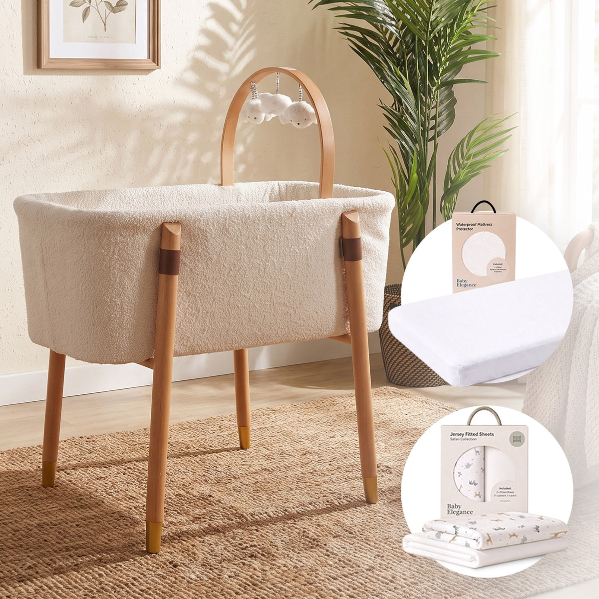 Vola Crib, Sheets &amp; Mattress Protector Bundle