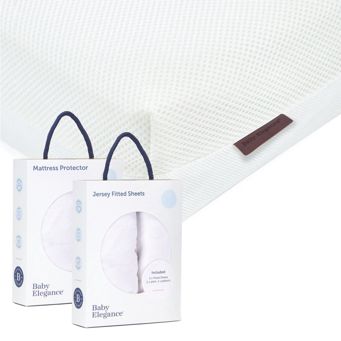 Cot Bed Mattress (Breath Dry Fibre), Sheets & Mattress Protector Bundle