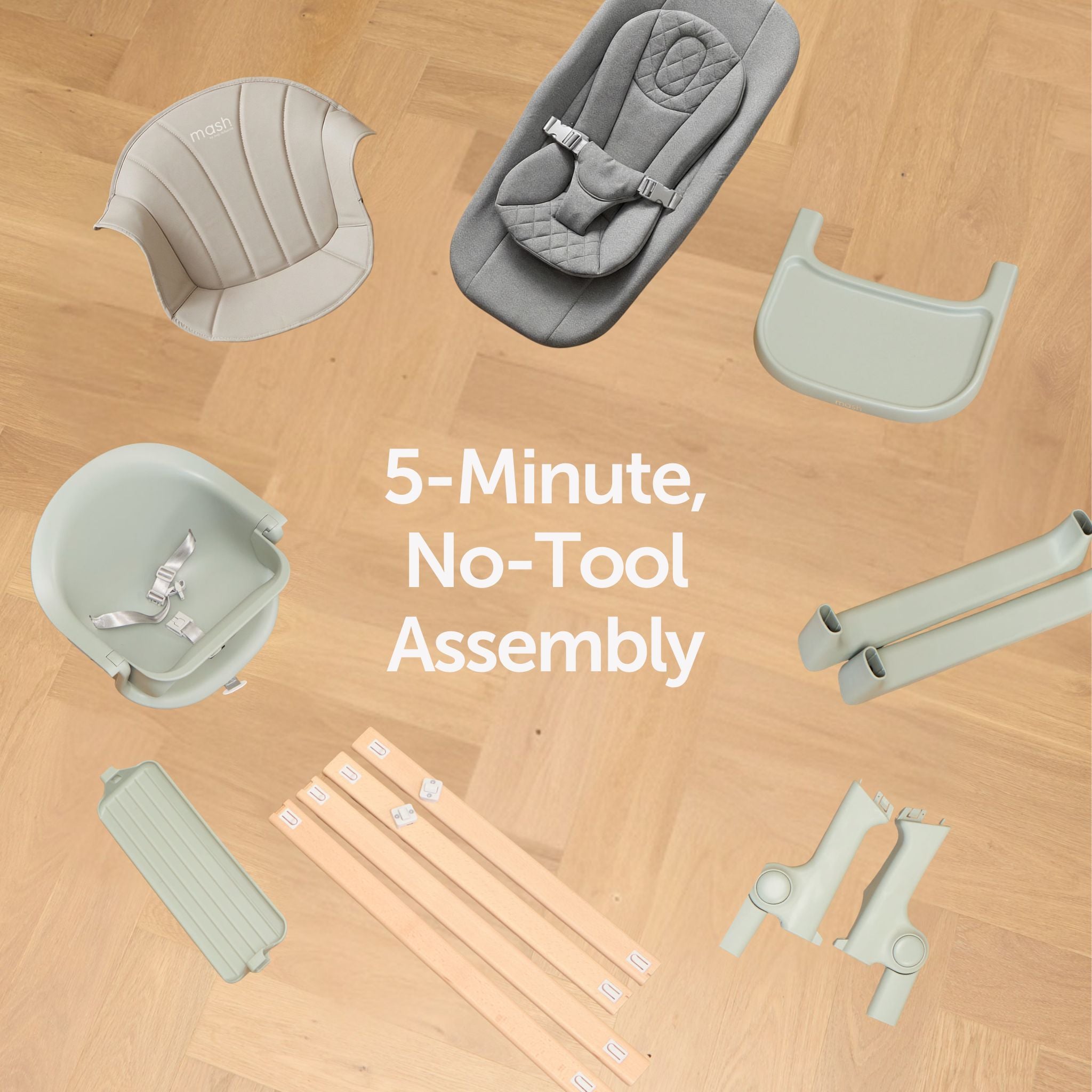 Mash High Chair Bundle - Sage